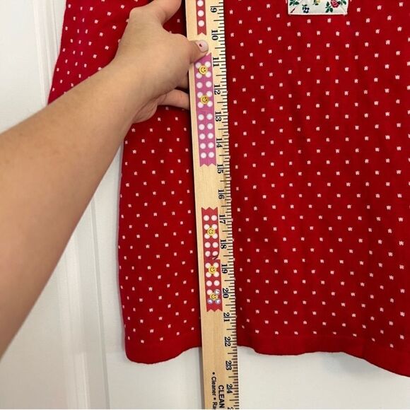 Hanna Andersson Long Sleeve Snowflake Red White Knit Cotton Dress US 4 - Picture 9 of 9